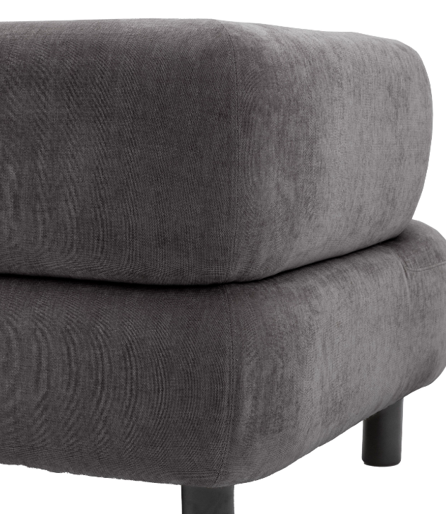 Avalon Upholstered Rounded Sofa in Dark Grey