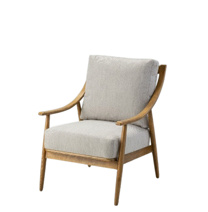 Relina Oak Armchair in Natural Linen