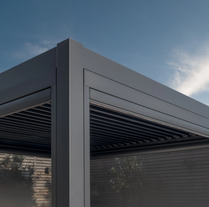Juno Grey Pergola Aluminium Rectangular 3m x 4m - Frame Only