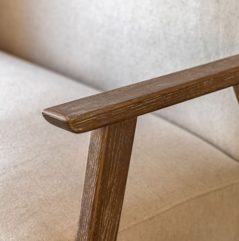 Neto Wooden 2 Seater Sofa Natural Linen