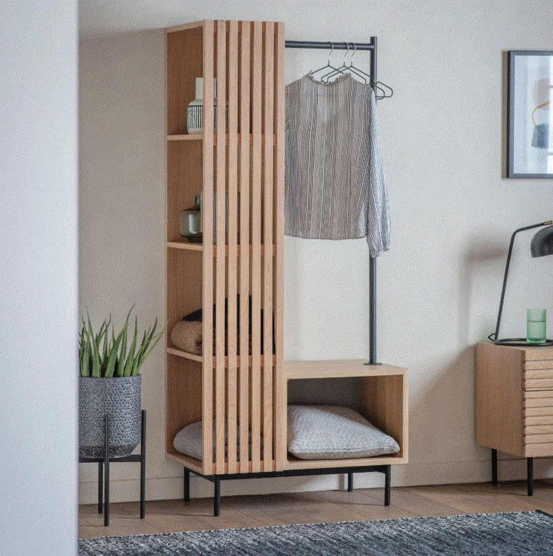Okayino Oak Open Wardrobe