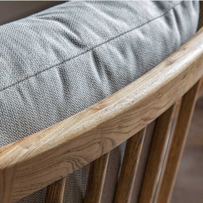 Relina Oak Armchair in Natural Linen