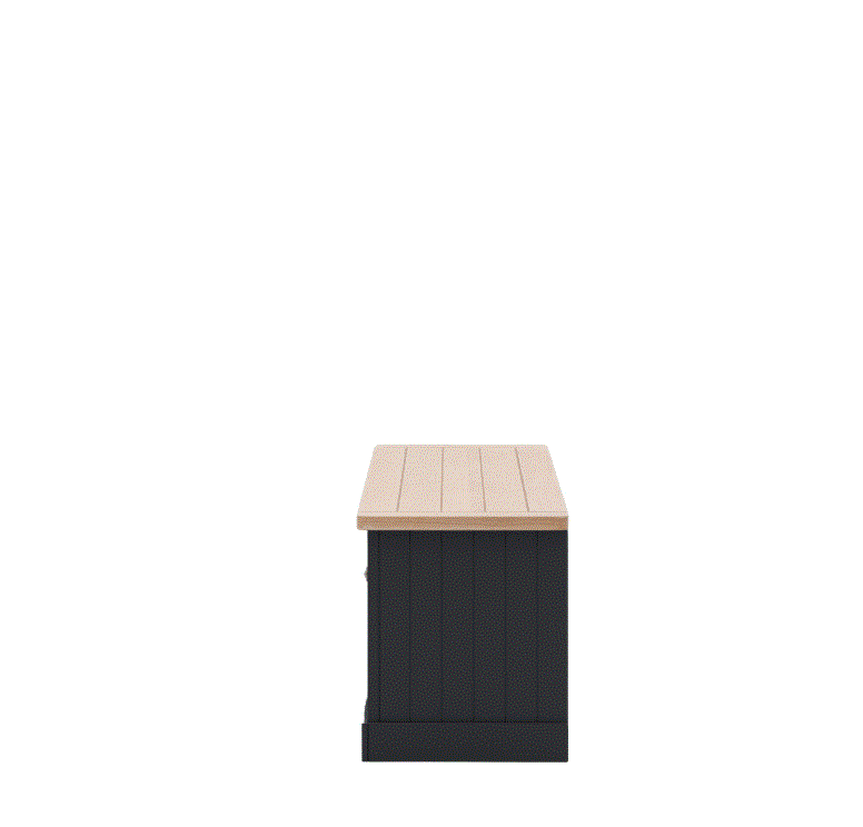 Elden Dark Grey Media TV Unit with Wooden Top