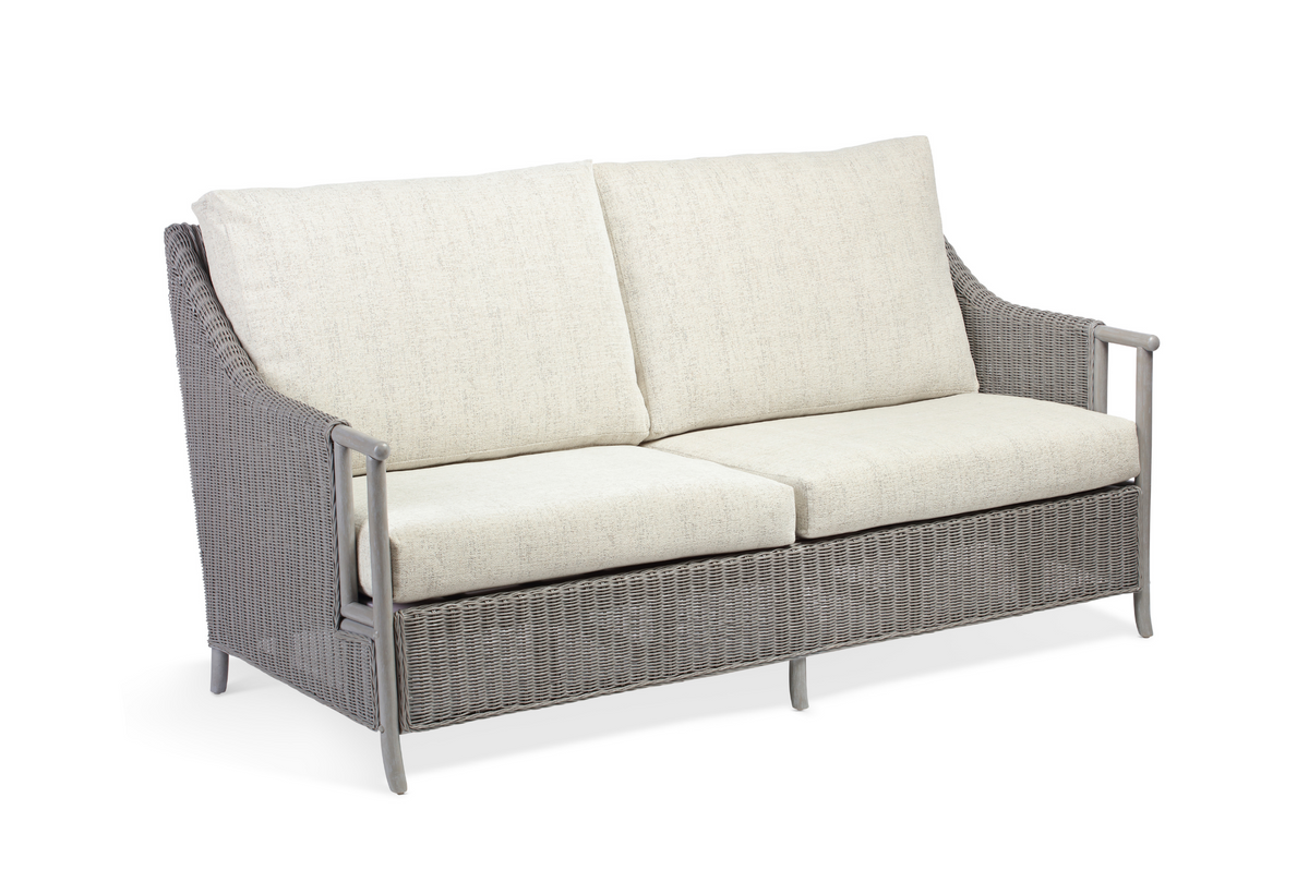 Eden Grey 3-Seater Cane Sofa