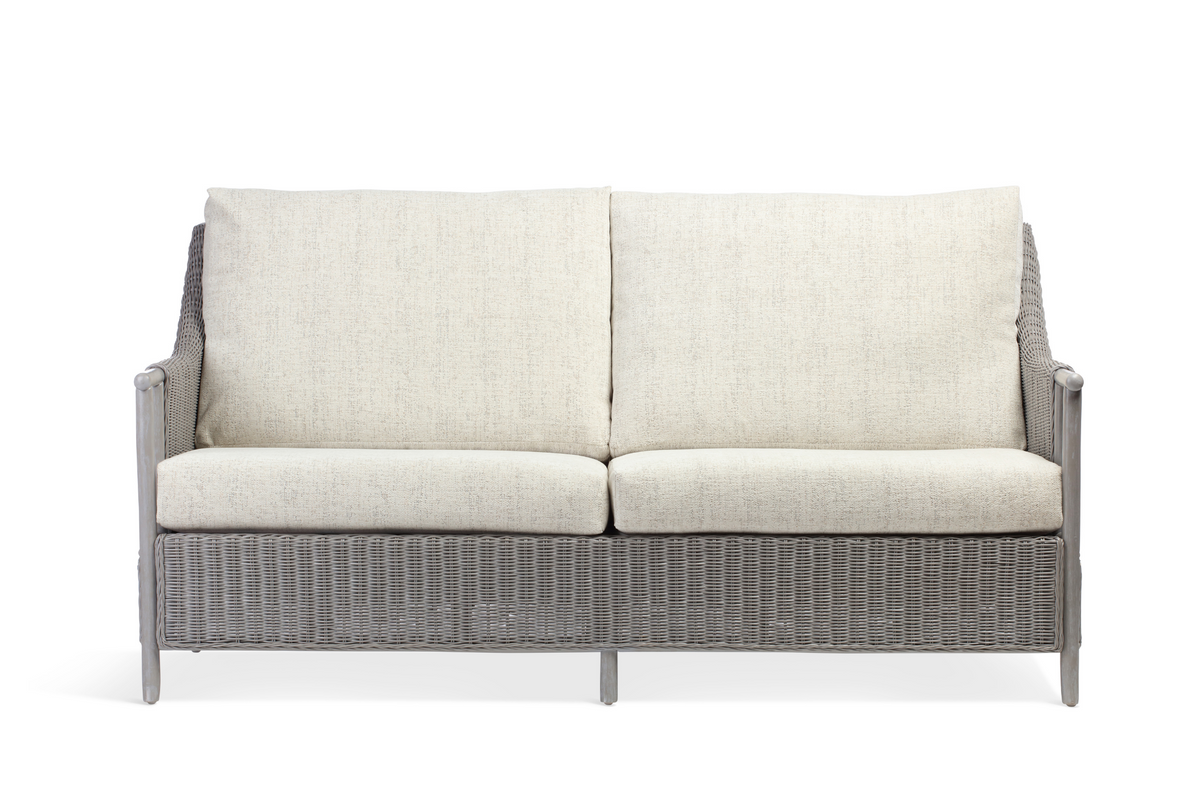 Eden Grey 3-Seater Cane Sofa