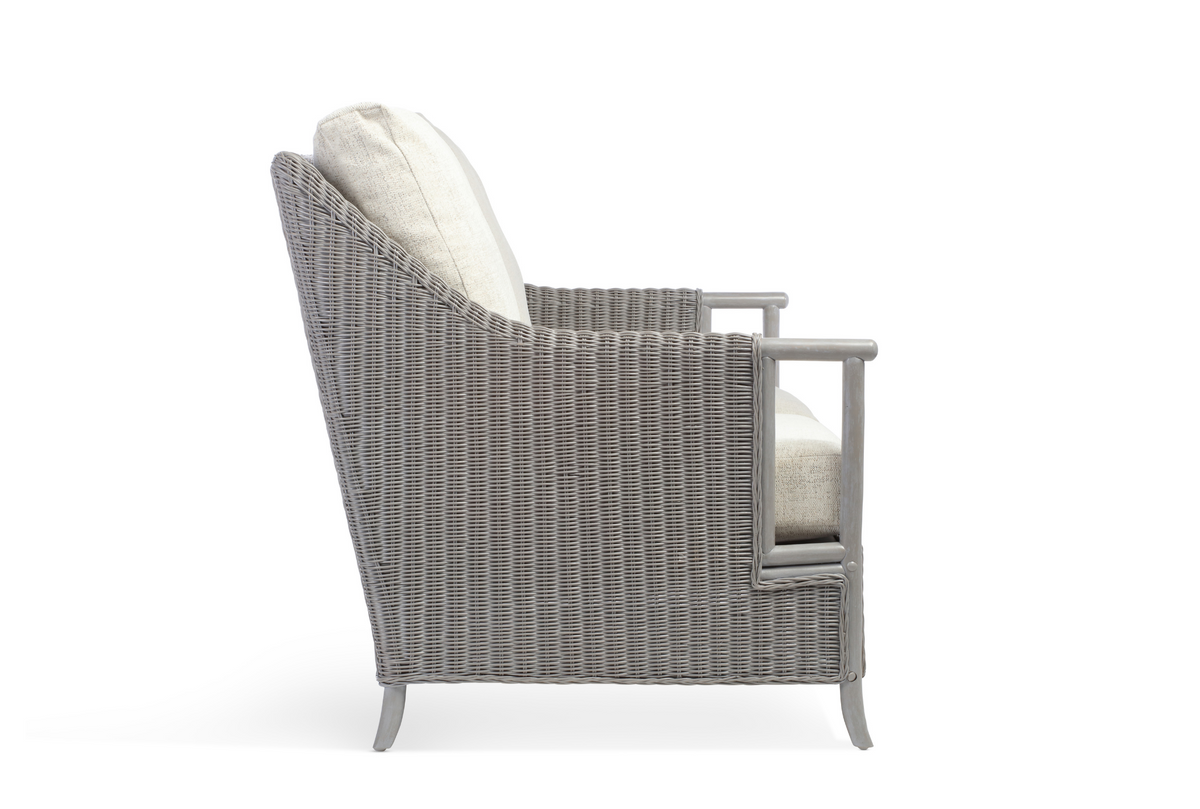 Eden Grey 3-Seater Cane Sofa