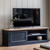 Elden Dark Grey Media TV Unit with Wooden Top