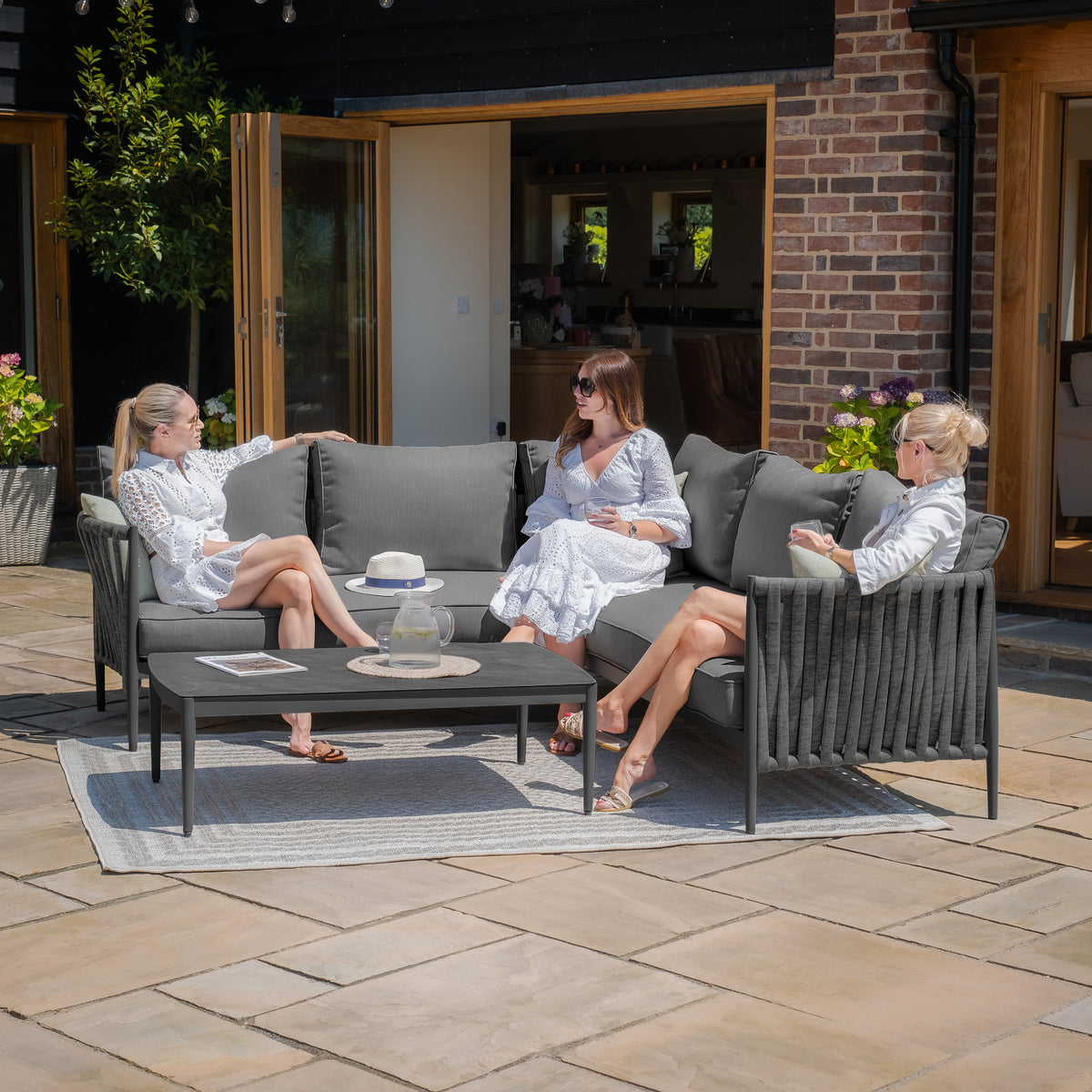 Elton Small Corner Sofa Set - Charcoal