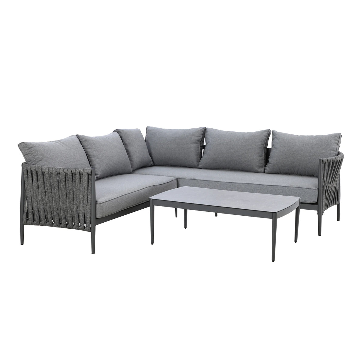 Elton Small Corner Sofa Set - Charcoal