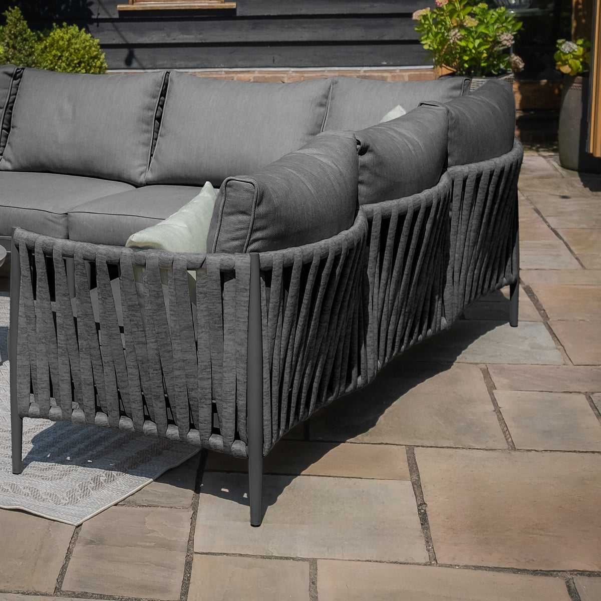 Elton Small Corner Sofa Set - Charcoal