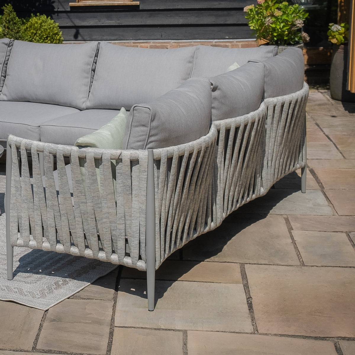 Elton Small Corner Sofa Set - Cool Linen