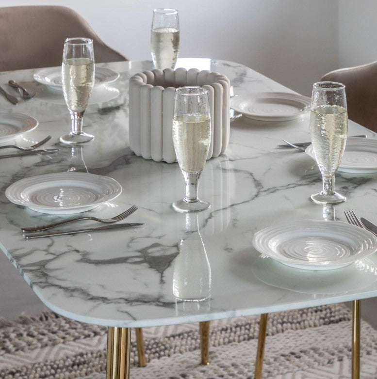 Ergo Dining Table with White Effect