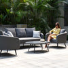 Aruba Outdoor Fabric 3 Seater Suite with Oval Coffee Table - All Weather Fabric