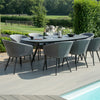 Amalfi Outdoor Fabric 8 Seat Dining Set with Oval Table - All Weather Fabric