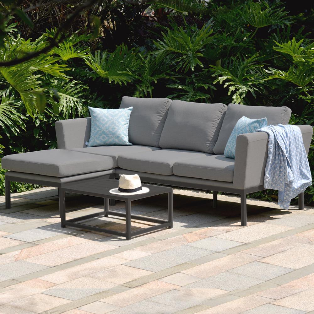 aruba outdoor fabric chaise sofa set with coffee table all weather fabric