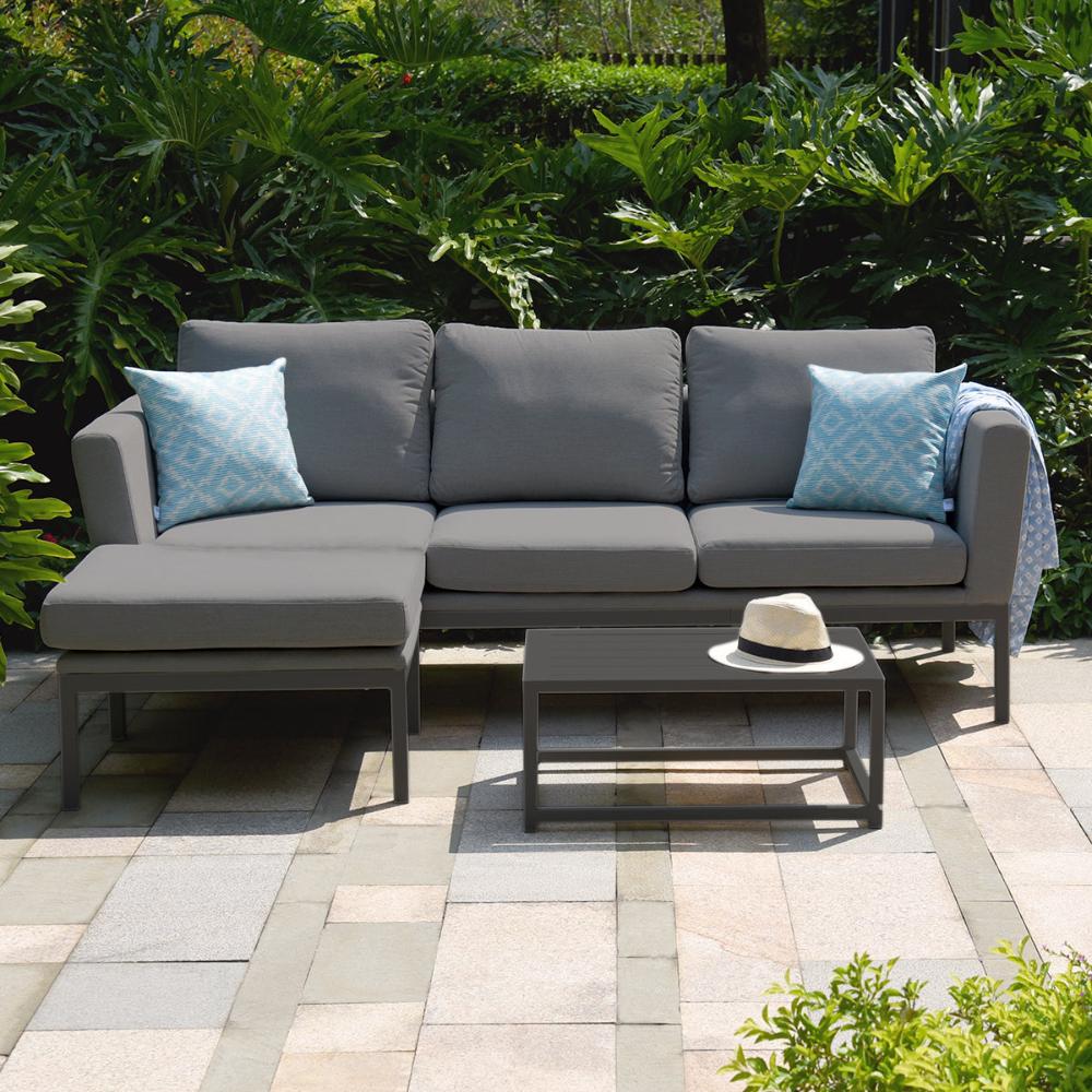 aruba outdoor fabric chaise sofa set with coffee table all weather fabric