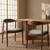 Fiora Walnut Dining Chair in Oatmeal Bouclé - Set of 2