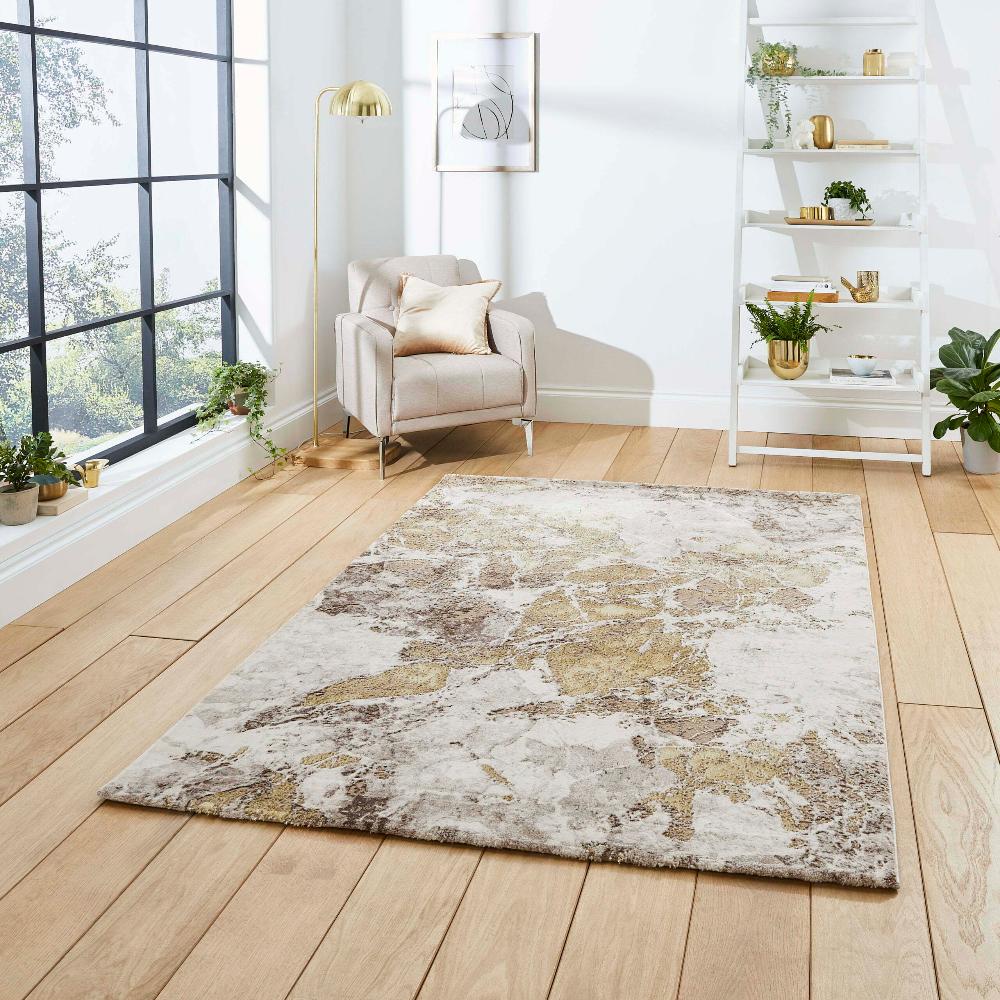 florence abstract rug in beige & silver (50033) 3 sizes available