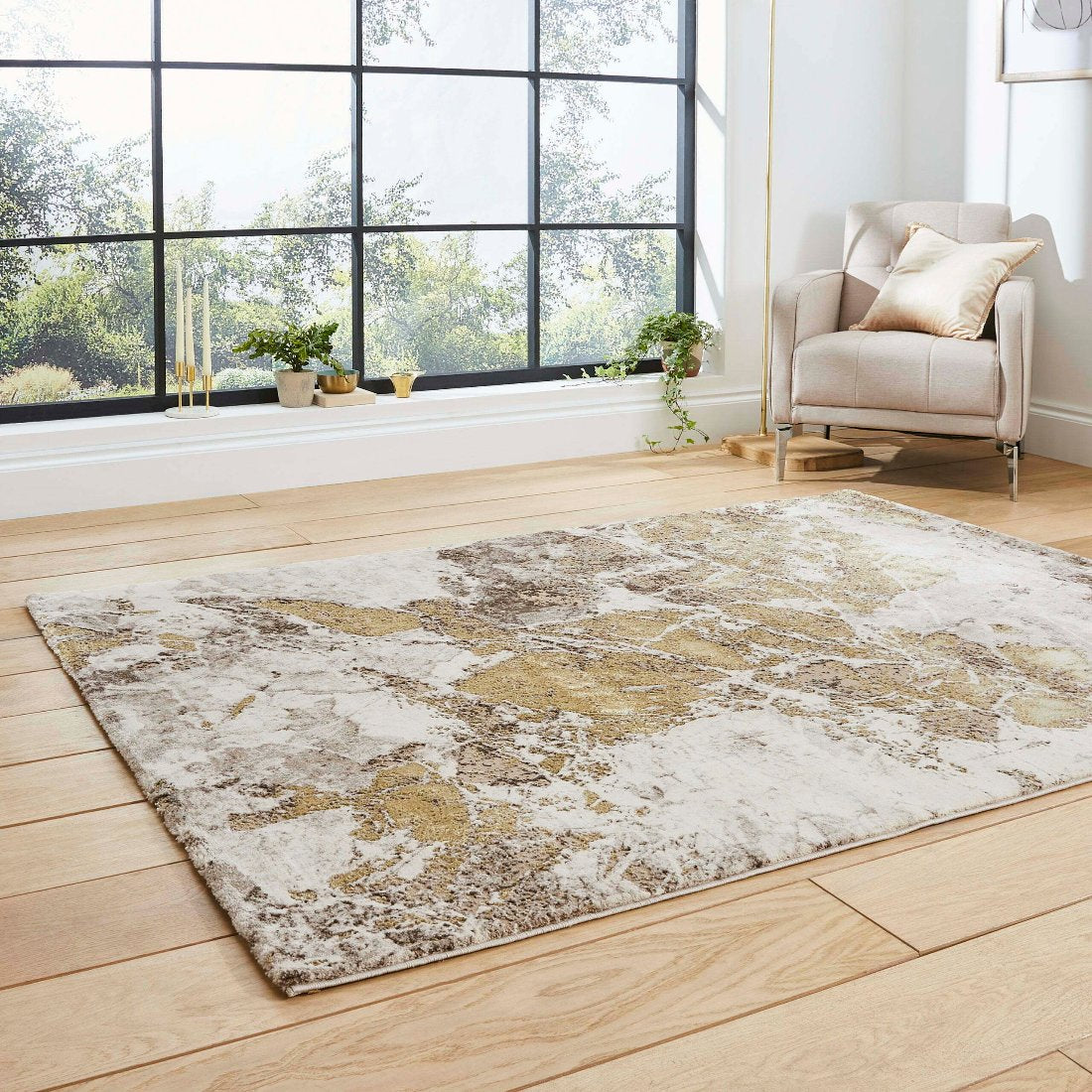 florence abstract rug in beige & silver (50033) 3 sizes available