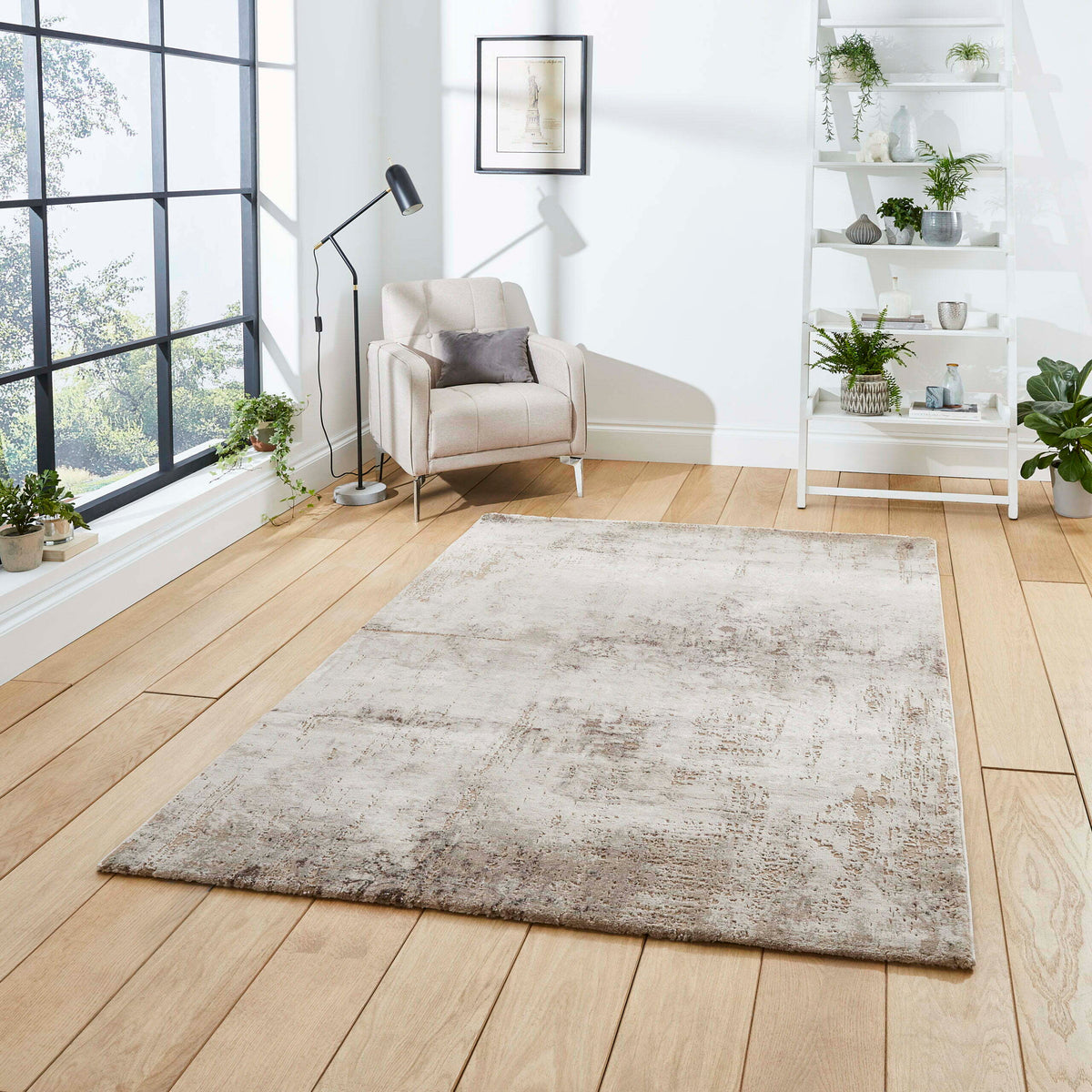 florence abstract rug in beige & silver (50034) 3 sizes available