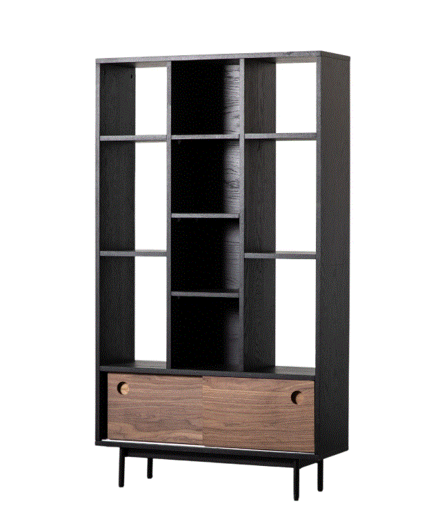 Bartivio Black & Brown Wooden Display Unit