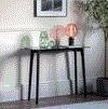 Blair Black Console Table with Glass Top Table