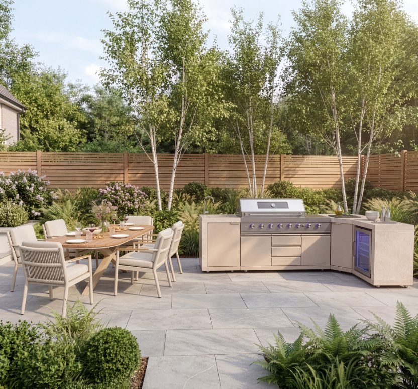 Desser Forge Modular Gas BBQ Outdoor Kitchen With Sink and Fridge