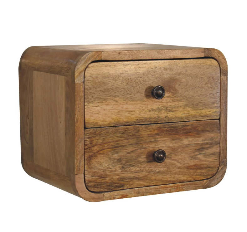 Wall Mounted Mini Curved Floating Bedside Table