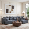 Galleria Corner Sofa in Steel Grey Velvet