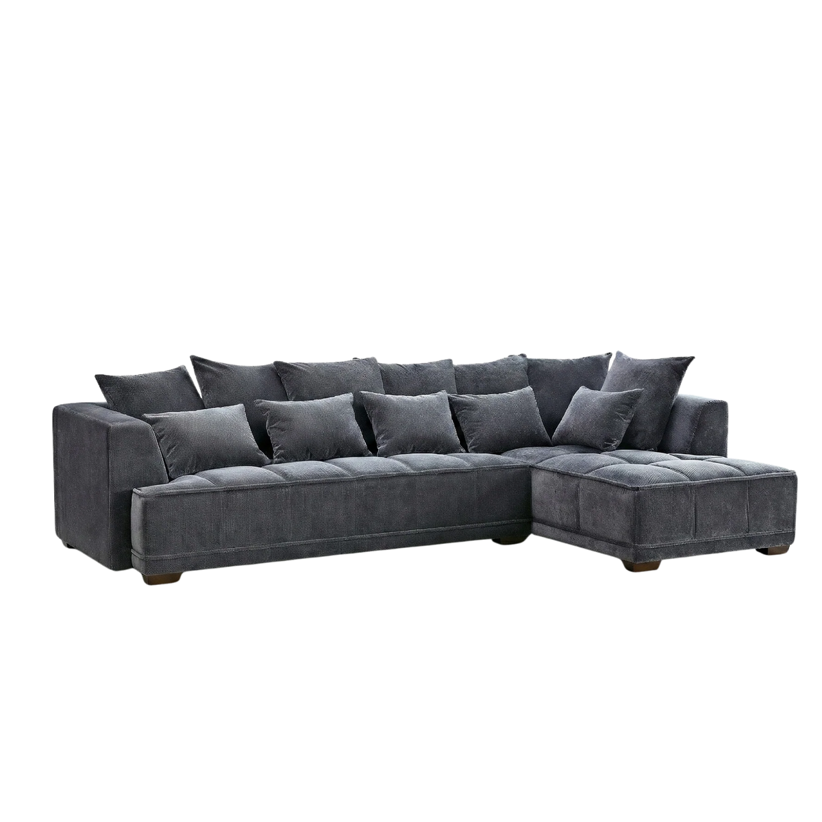 Galleria Corner Sofa in Steel Grey Velvet