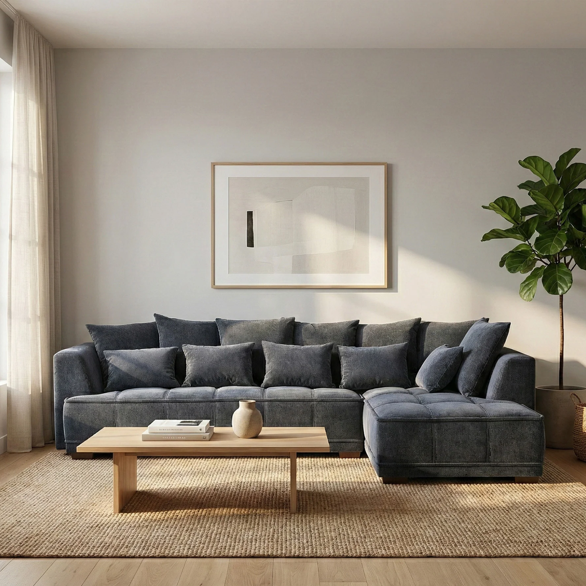 Galleria Corner Sofa in Steel Grey Velvet