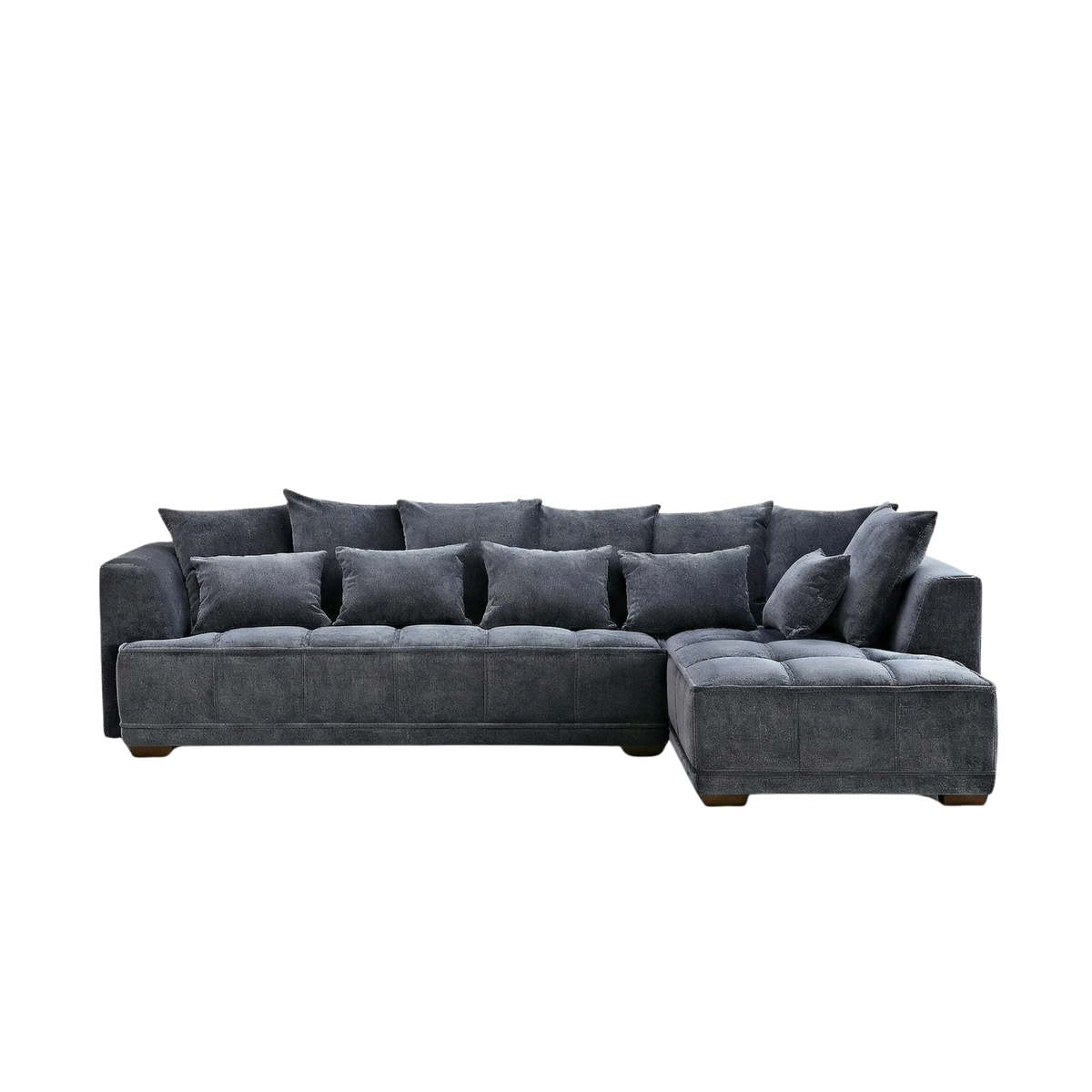 Galleria Corner Sofa in Steel Grey Velvet