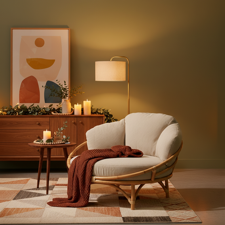 Boucle Latte Cuddle Chair by Desser