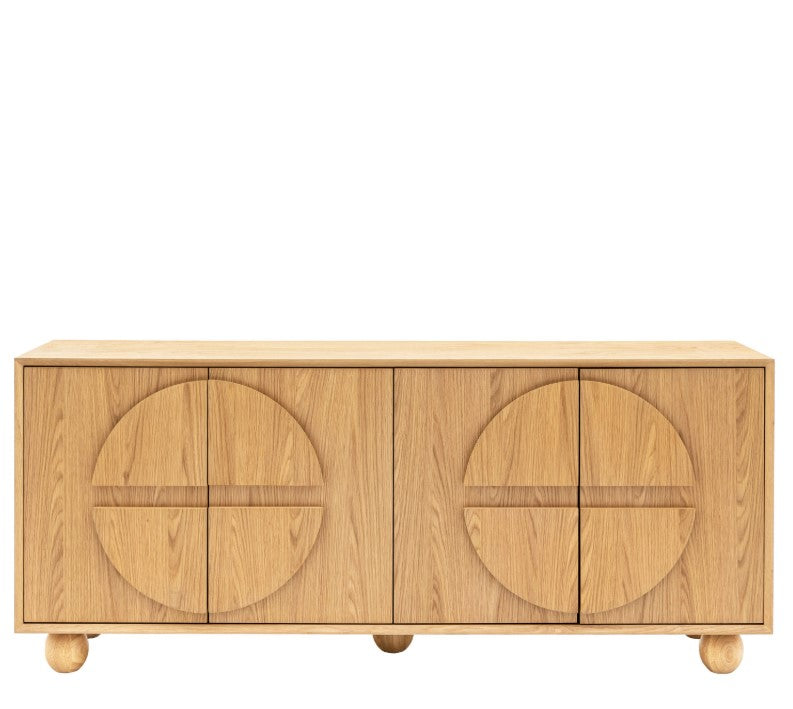 Gordo Wide Wooden 4 Door Sideboard Cabinet