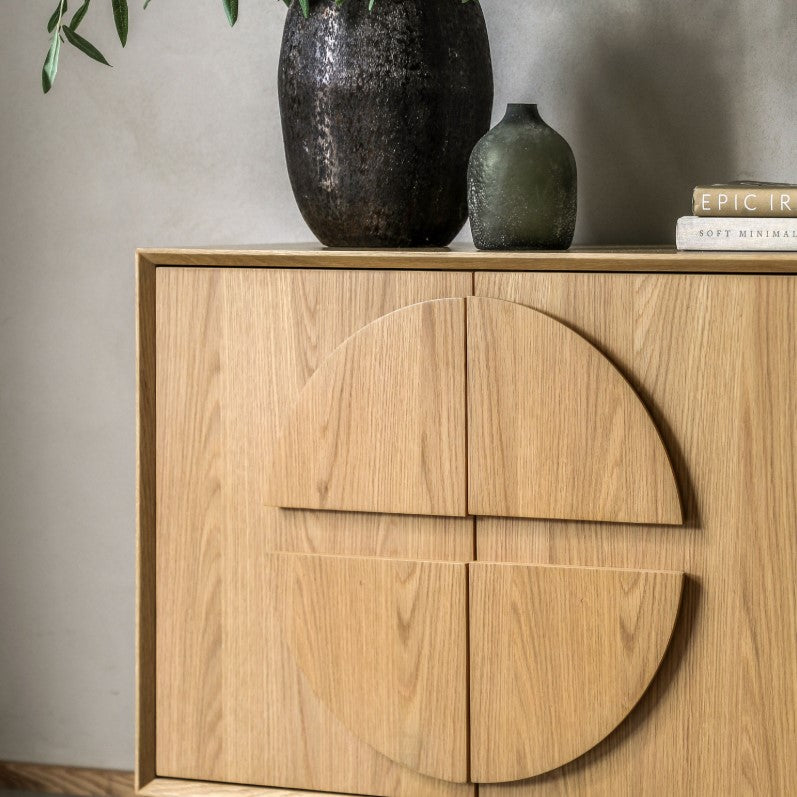 Gordo Wide Wooden 4 Door Sideboard Cabinet