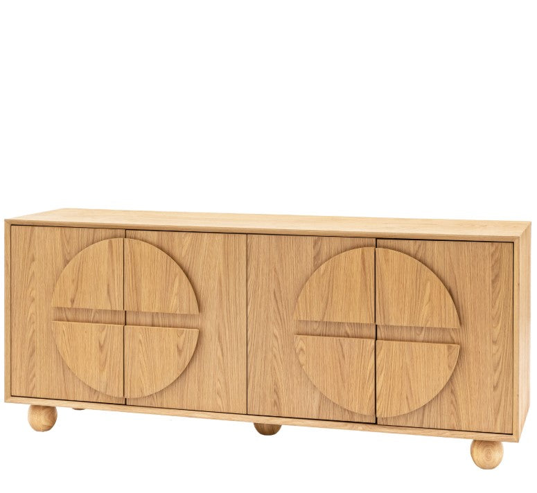 Gordo Wide Wooden 4 Door Sideboard Cabinet