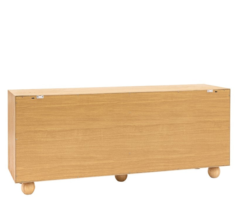 Gordo Wide Wooden 4 Door Sideboard Cabinet