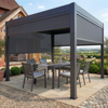 Juno Pergola Aluminium Rectangular 3m x 4m with Side Panels - Grey