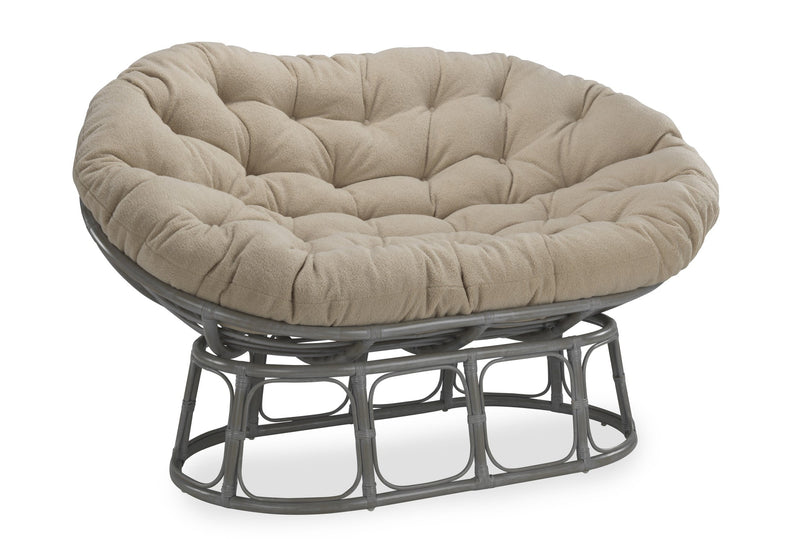 grey papasan rattan sofa indoor