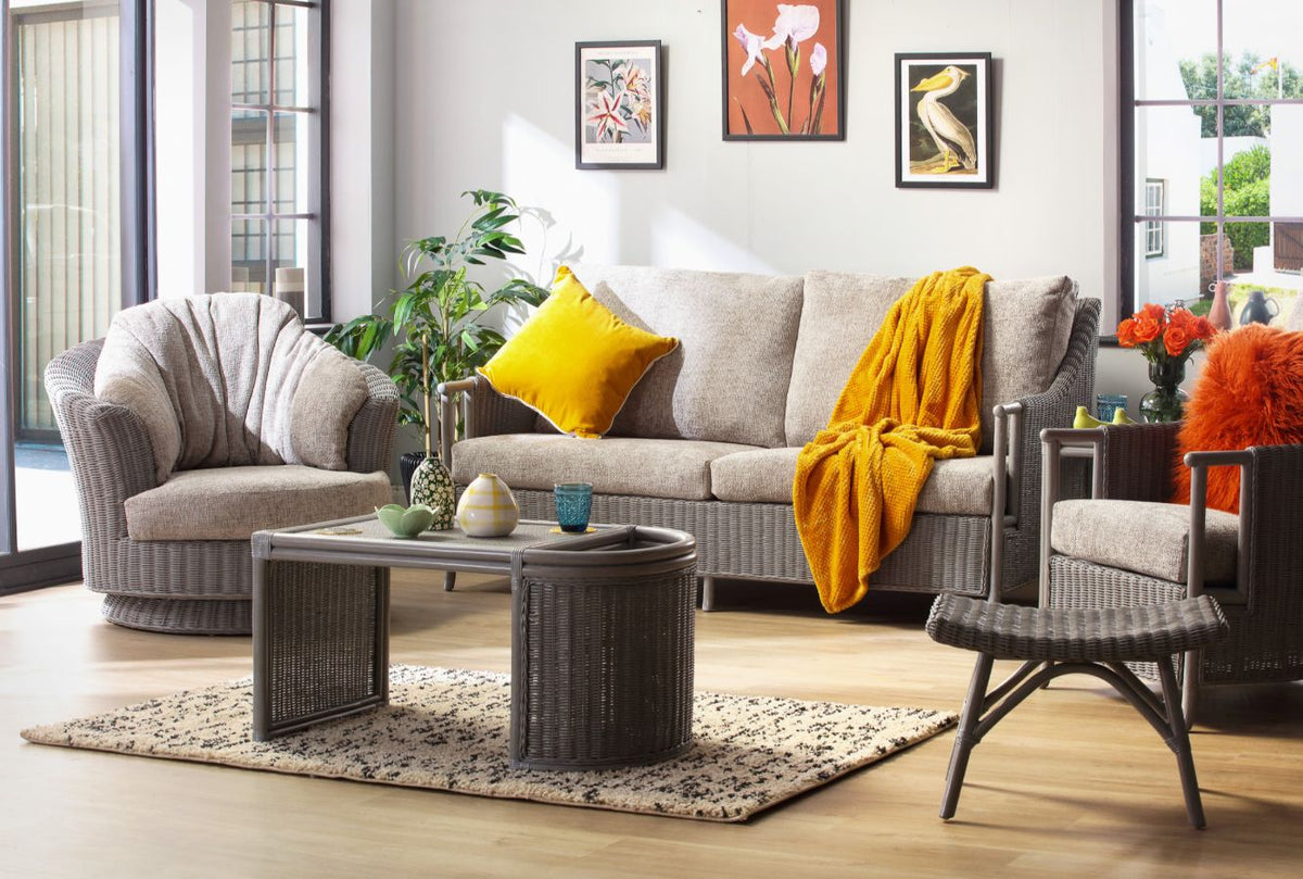 Eden Grey Cane Sofa