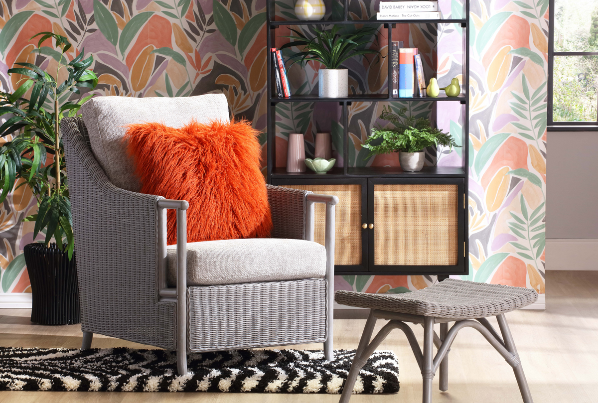 Eden Grey Cane 3 Seater Suite