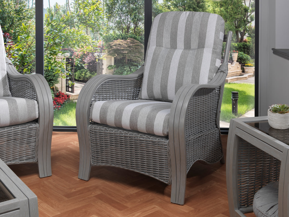Turin Grey Wash Cane Armchair