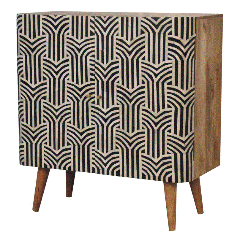 Edessa Mango Wood Bone Inlay 2 Door Sideboard Cabinet
