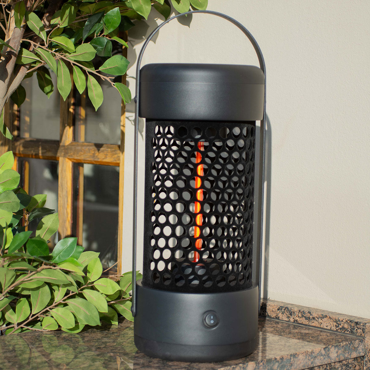 portable electric patio heater 800w grey