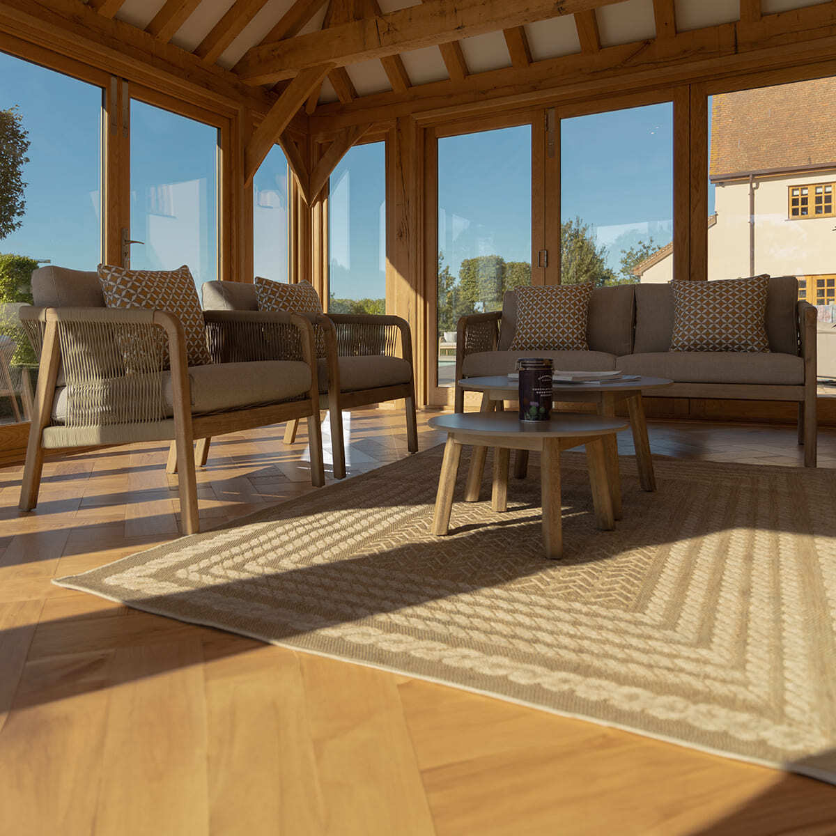 Haiti 2 Seat Sofa Set - Light Brown
