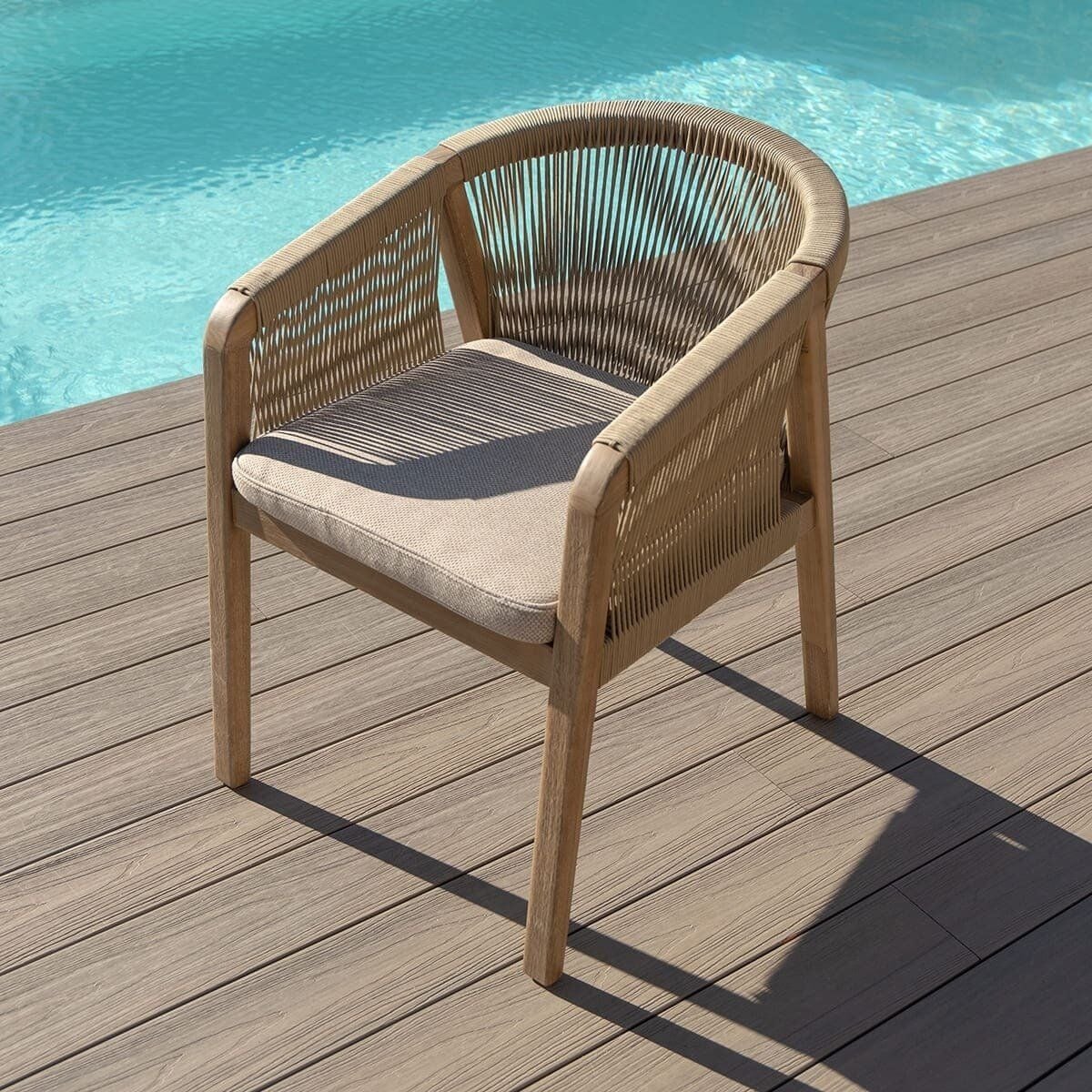 Haiti 4 Seat Round Dining Set - Light Brown