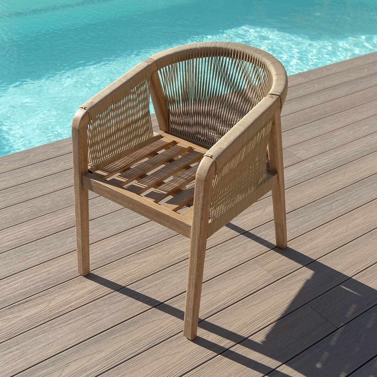 Haiti 4 Seat Round Dining Set - Light Brown