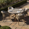 Haiti 4 Seat Round Dining Set - Light Brown