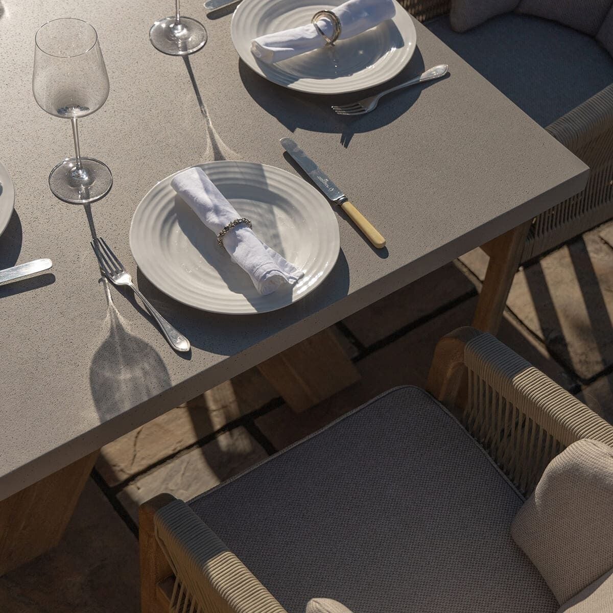 Haiti 8 Seat Rectangular Dining Set - Light Brown