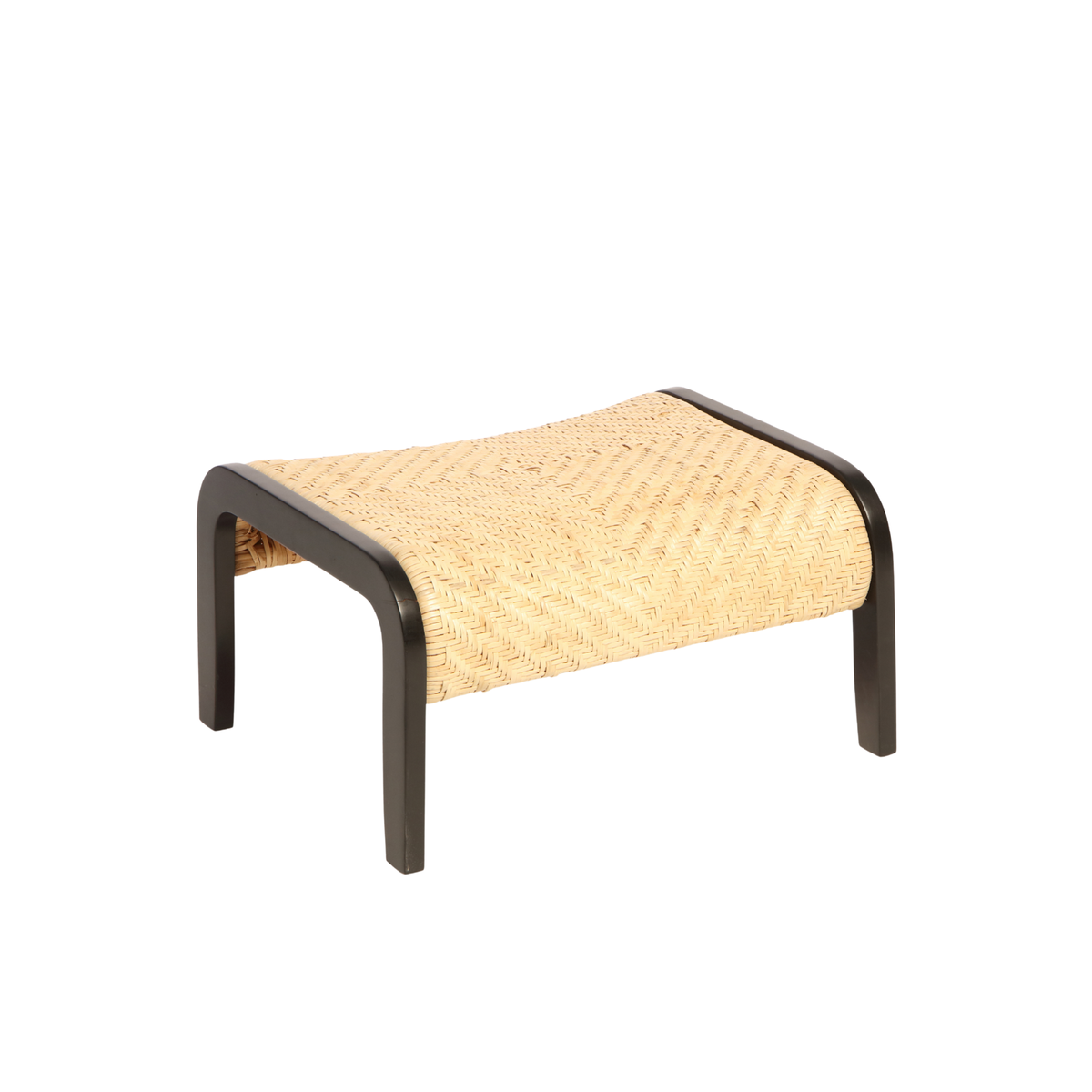 Harmony Wicker Footstool with Black Legs